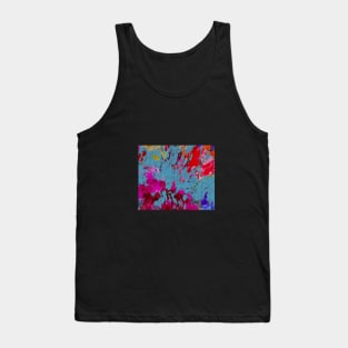 Jewel tone splashy floral print Tank Top